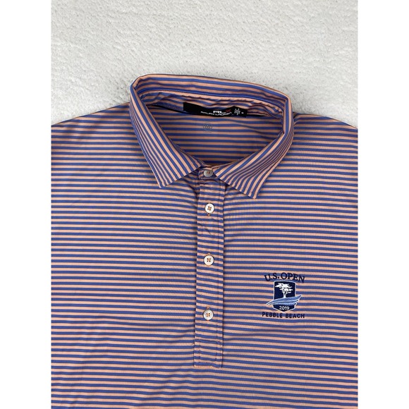 US OPEN PEBBLE BEACH x RLX RALPH LAUREN Mens Polo Shirt Medium Golf‎ Performance - Picture 12 of 12